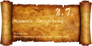 Nyemecz Tarziciusz névjegykártya